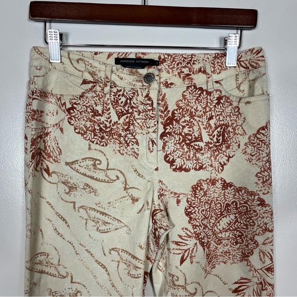Adrienne Vittadini Pants 6 Boho Floral Straight Leg Hippie Y2K Coastal Granola - Picture 2 of 9